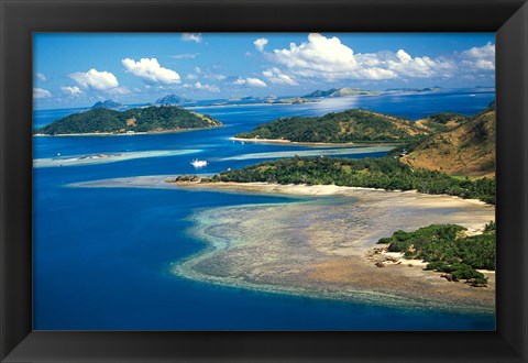 Framed Malolo Island, Mamanuca Islands, Fiji Print