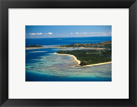 Framed Aerial View of Malolo Lailai Island, Mamanuca Islands, Fiji Print