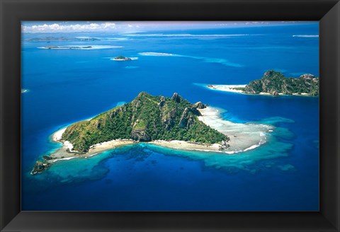 Framed Aerial of Maolo Island, Mamanuca Islands, Fiji Print