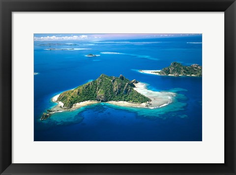 Framed Aerial of Maolo Island, Mamanuca Islands, Fiji Print