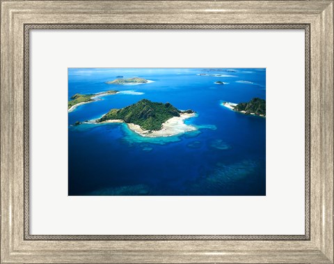 Framed Monu Island, Mamanuca Islands, Fiji Print