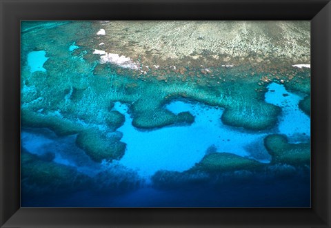 Framed Coral Reefs of Mamanuca Island Group, Fiji Print