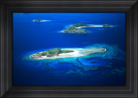 Framed Eori Island, Mamanuca Islands, Fiji Print