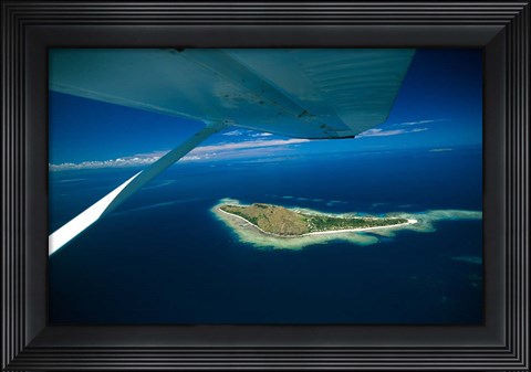 Framed Float over Vomo Island, Fiji Print