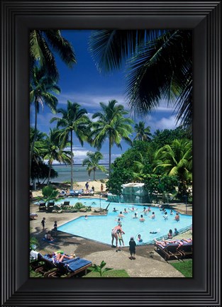 Framed Swimming Pool, Naviti Resort, Coral Coast, Fiji Print