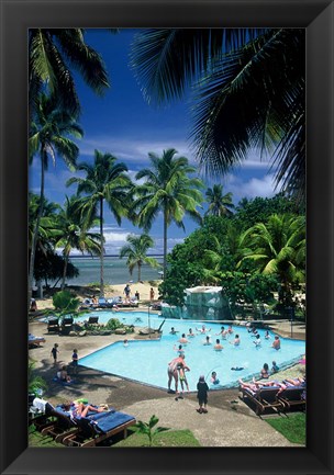 Framed Swimming Pool, Naviti Resort, Coral Coast, Fiji Print