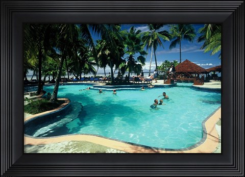 Framed Swimming Pool, Warwick Fiji Resort, Coral Coast, Fiji Print