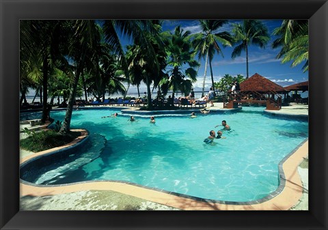 Framed Swimming Pool, Warwick Fiji Resort, Coral Coast, Fiji Print
