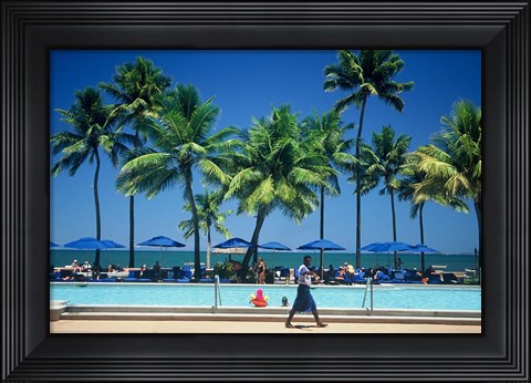 Framed Swimming Pool, Sheraton Fiji Resort, Denarau Island, Fiji Print