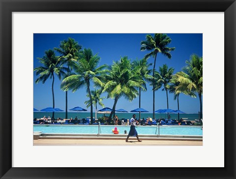 Framed Swimming Pool, Sheraton Fiji Resort, Denarau Island, Fiji Print