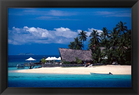 Framed Castaway Island Resort, Fiji Print