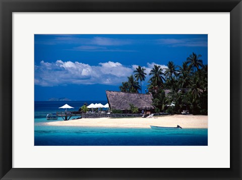 Framed Castaway Island Resort, Fiji Print