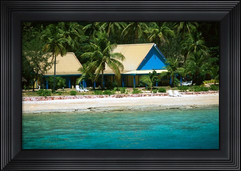 Framed Malolo Island, Mamanuca Islands, Fiji Print