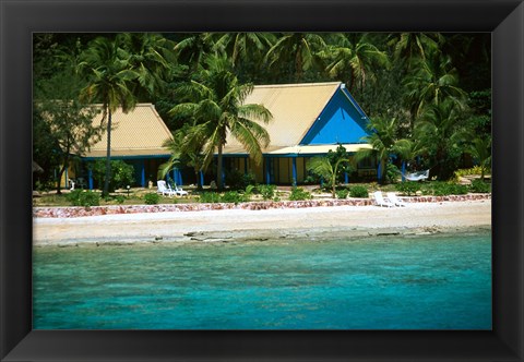 Framed Malolo Island, Mamanuca Islands, Fiji Print