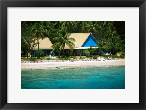 Framed Malolo Island, Mamanuca Islands, Fiji Print