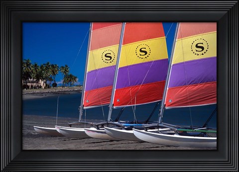 Framed Yachts, Sheraton Royal Denarau Resort, Fiji Print
