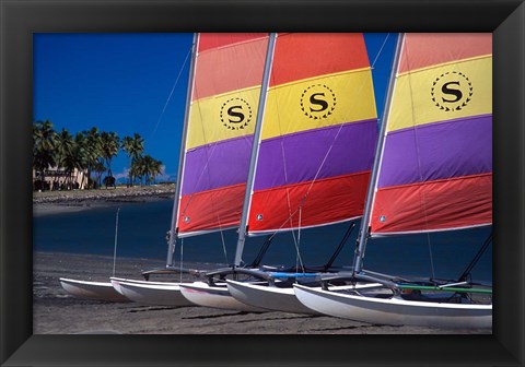 Framed Yachts, Sheraton Royal Denarau Resort, Fiji Print