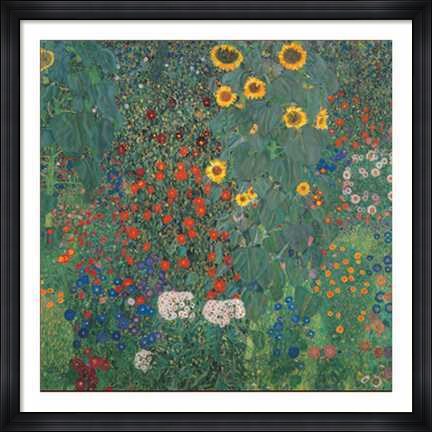 Framed Garden with Sunflowers, c.1906 Print