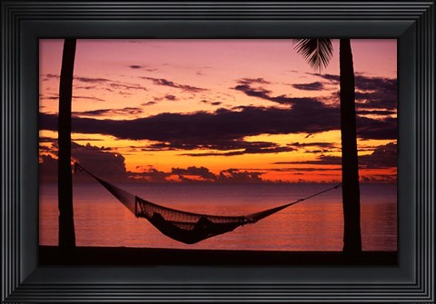 Framed Sunset, Denarau Island, Fiji Print