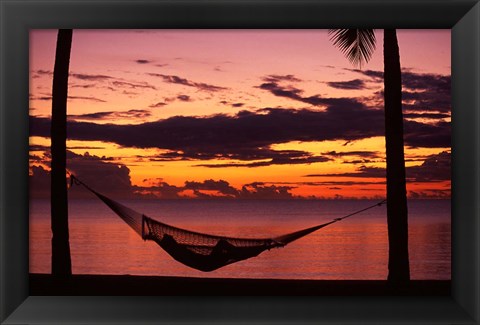Framed Sunset, Denarau Island, Fiji Print