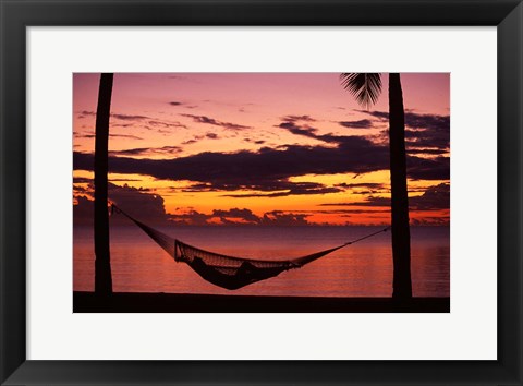 Framed Sunset, Denarau Island, Fiji Print