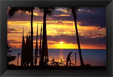 Framed Sunset, Denarau Island, Fiji Print