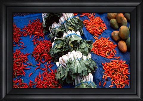 Framed Market Produce, Sigatoka, Fiji Print