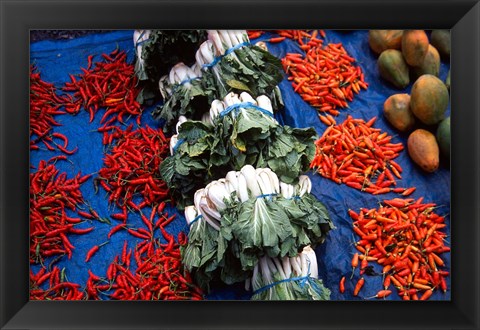 Framed Market Produce, Sigatoka, Fiji Print