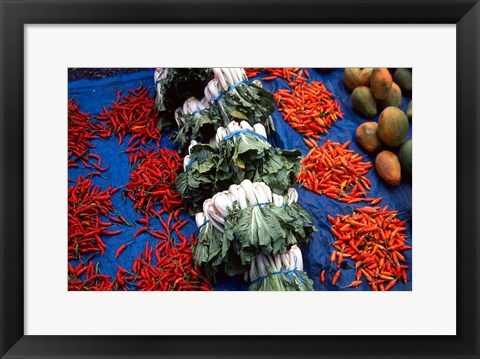 Framed Market Produce, Sigatoka, Fiji Print