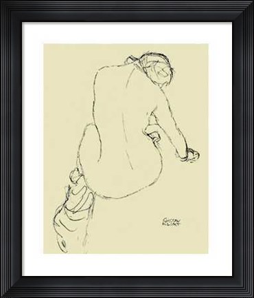 Framed Seated Female Nude Study Print
