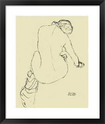 Framed Seated Female Nude Study Print