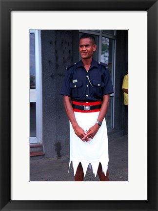 Framed Police Officer, Sigatoka, Fiji Print