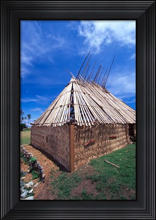 Framed Traditional Bure, Vatukarasa Village, Fiji Print
