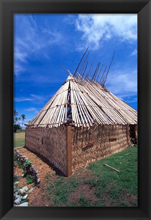 Framed Traditional Bure, Vatukarasa Village, Fiji Print