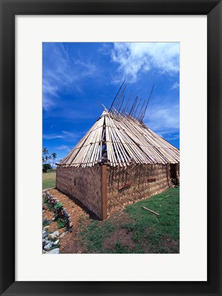 Framed Traditional Bure, Vatukarasa Village, Fiji Print