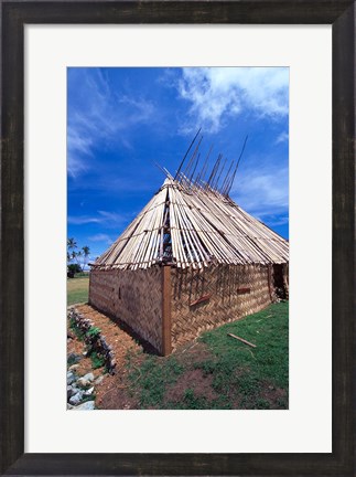 Framed Traditional Bure, Vatukarasa Village, Fiji Print
