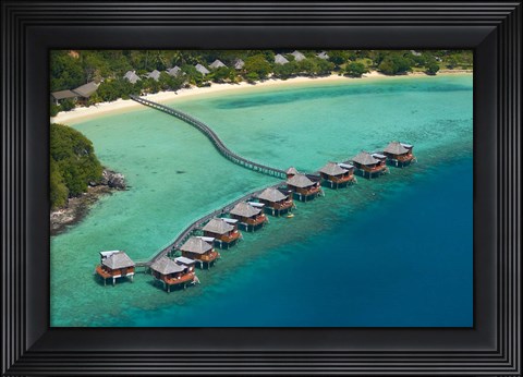 Framed Likuliku Lagoon Resort, Malolo Island, Mamanuca Islands, Fiji Print