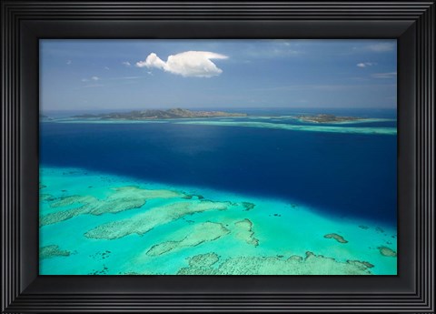 Framed Malolo Barrier Reef and Mamanuca Islands, Fiji Print