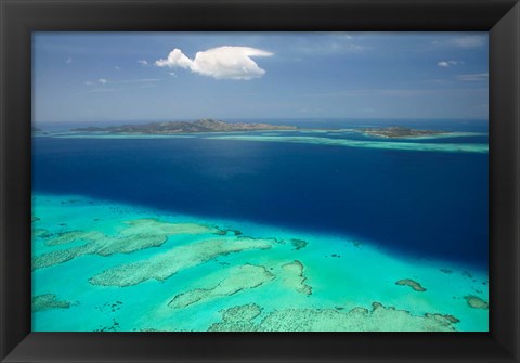 Framed Malolo Barrier Reef and Mamanuca Islands, Fiji Print