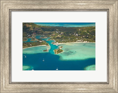 Framed Musket Cove Island Resort, Malolo Lailai Island, Mamanuca Islands, Fiji Print