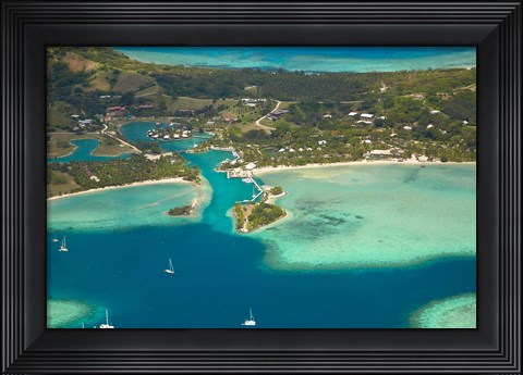 Framed Musket Cove Island Resort, Malolo Lailai Island, Mamanuca Islands, Fiji Print