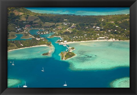 Framed Musket Cove Island Resort, Malolo Lailai Island, Mamanuca Islands, Fiji Print