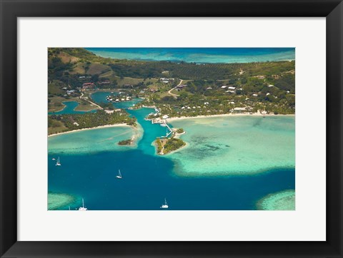 Framed Musket Cove Island Resort, Malolo Lailai Island, Mamanuca Islands, Fiji Print