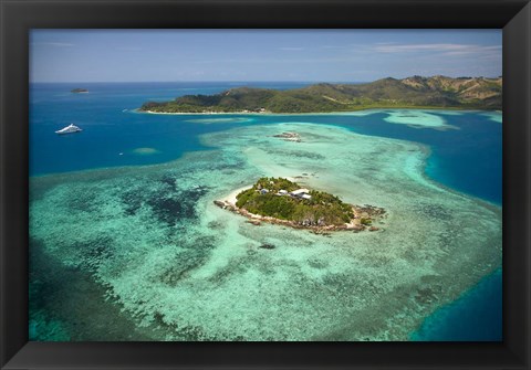 Framed Wadigi Island, Mamanuca Islands, Fiji Print