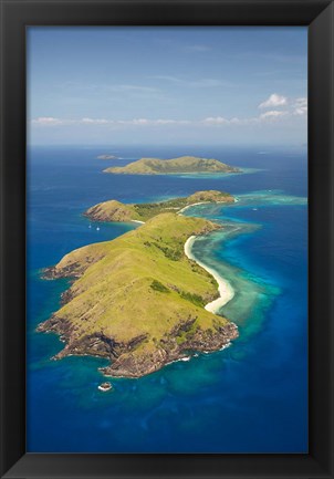 Framed Yanuya Island, Mamanuca Islands, Fiji Print