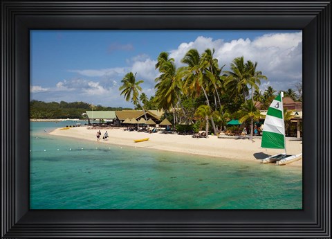 Framed Plantation Island Resort, Malolo Lailai Island, Fiji Print