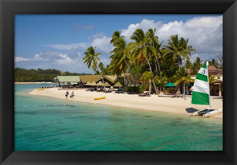 Framed Plantation Island Resort, Malolo Lailai Island, Fiji Print