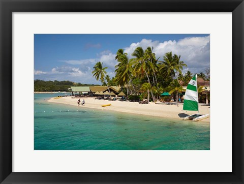 Framed Plantation Island Resort, Malolo Lailai Island, Fiji Print