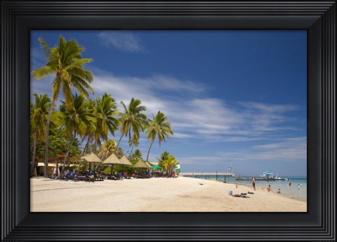 Framed Plantation Island Resort, Malolo Lailai Island, Mamanuca Islands, Fiji Print