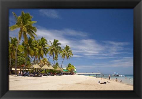 Framed Plantation Island Resort, Malolo Lailai Island, Mamanuca Islands, Fiji Print